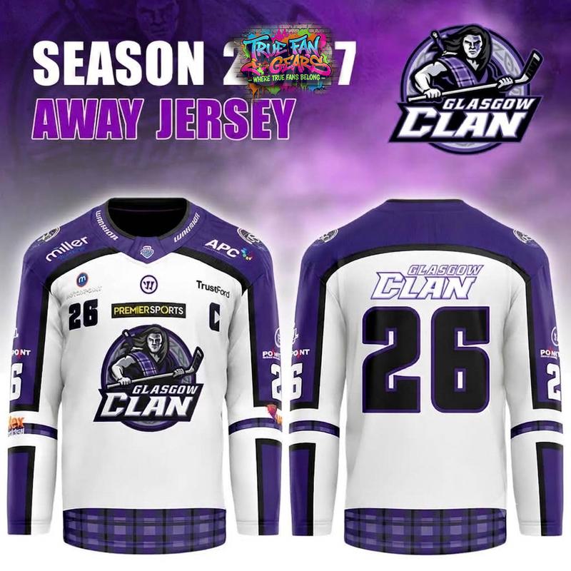 Glasgow Clan EIHL Season 2026-2027 Personalized Hockey Jersey