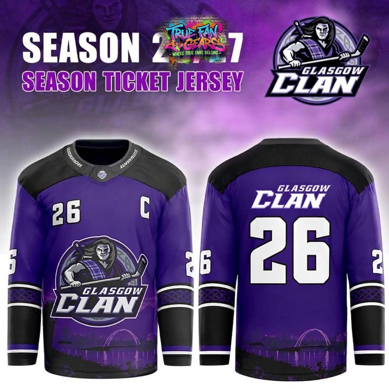 Glasgow Clan EIHL Season 2026-2027 Personalized Hockey Jersey