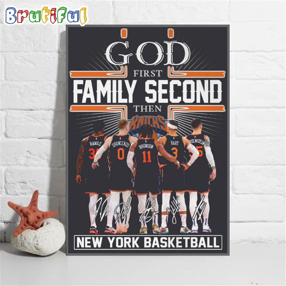 God First Family Second New York Knicks Basketball Wall Art Poster Canvas