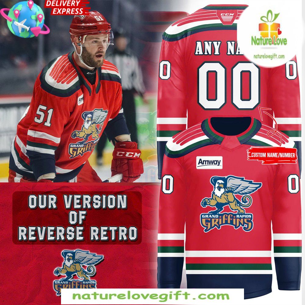 Grand Rapids Griffins Red CCM Quicklite Hockey Jersey