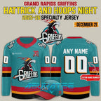 Grand Rapids Griffins Hattrick and Hoops Night 2026 Hockey Jersey