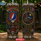 Grateful Dead Skull & Roses 40oz With Handle Tumbler