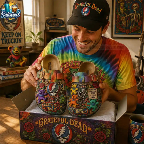 Grateful Dead Steal Your Face 3D Embossed Suede Clogs