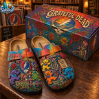 Grateful Dead Steal Your Face 3D Embossed Suede Clogs