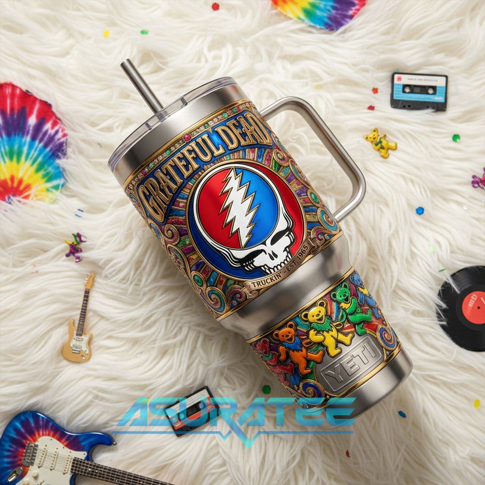Grateful Dead Steal Your Face Right Off Your Head YETI Tumbler