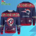 Grateful Dead X Nfl England Patriots Stealie Logo Ugly Christmas Sweater
