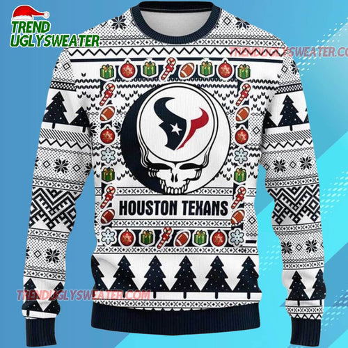Grateful Dead X Nfl Houston Texans Stealie Logo Ugly Christmas Sweater