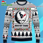 Grateful Dead X Nfl Houston Texans Stealie Logo Ugly Christmas Sweater