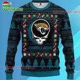 Grateful Dead X Nfl Jacksonville Jaguars Stealie Logo Ugly Christmas Sweater