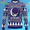 Grateful Dead X Nfl New York Giants Stealie Logo Ugly Christmas Sweater