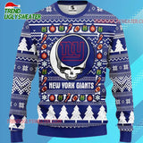 Grateful Dead X Nfl New York Giants Stealie Logo Ugly Christmas Sweater