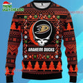 Grateful Dead X Nhl Anaheim Ducks Stealie Logo Ugly Christmas Sweater