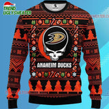 Grateful Dead X Nhl Anaheim Ducks Stealie Logo Ugly Christmas Sweater