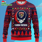 Grateful Dead X Nhl Florida Panthers Stealie Logo Ugly Christmas Sweater
