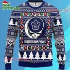 Grateful Dead X Nhl Toronto Maple Leafs Stealie Logo Ugly Christmas Sweater