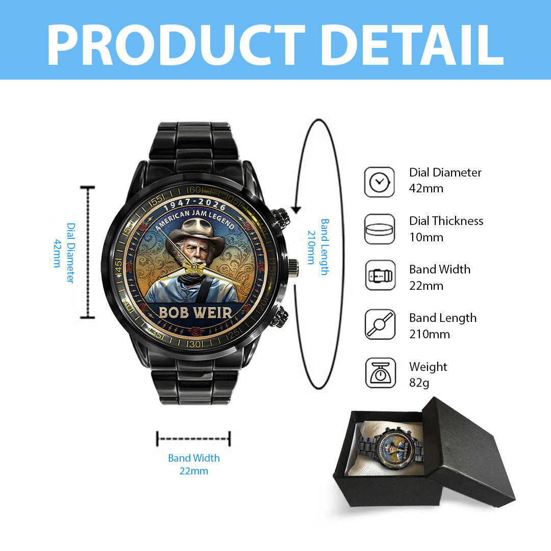 Grateful Dead x Bob Weir Black Stainless Steel Watch – HOATT15749
