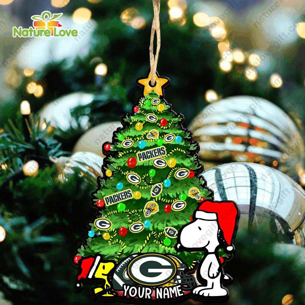 Green Bay Packers Snoopy Peanuts Custom Christmas Ornament Xmas Tree Decorations
