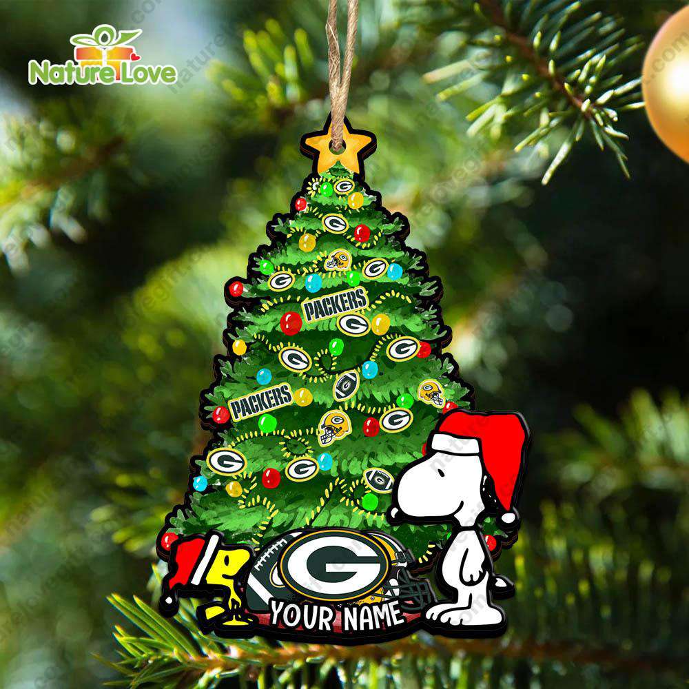 Green Bay Packers Snoopy Peanuts Custom Christmas Ornament Xmas Tree Decorations