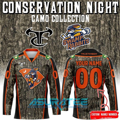 Greenville Swamp Rabbits 2026 Conservation Night Camo Hockey Jersey