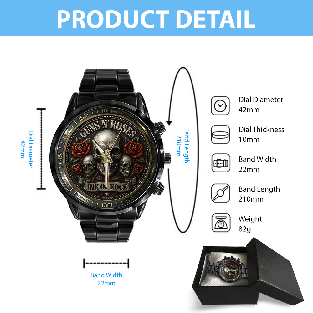 Guns N' Roses Black Stainless Steel Watch – MAITM13581