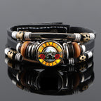 Guns N' Roses Braided Multilayer Punk Leather Bracelet – MAITMDROP113