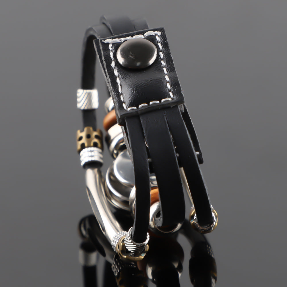 Guns N' Roses Braided Multilayer Punk Leather Bracelet – MAITMDROP113