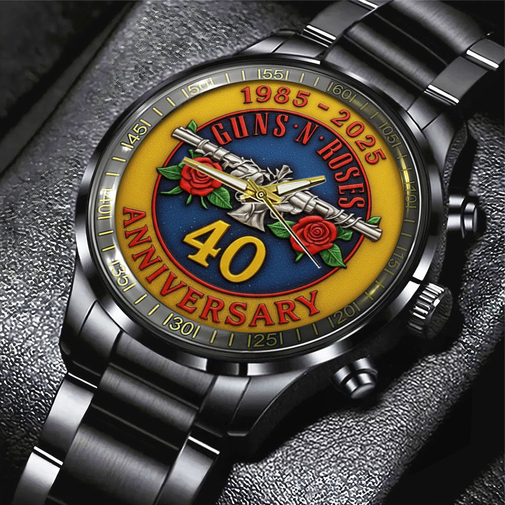Guns N' Roses Black Stainless Steel Watch – TMTHU2458