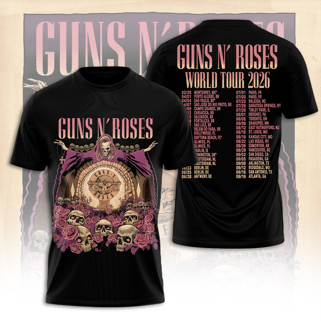 Guns N' Roses Tour 2026 3D Apparel – TANTN24302