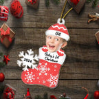 Custom Photo Baby’s 1st Christmas - Personalized Cutout Acrylic Ornament