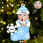 Custom Photo Baby’s 1st Christmas - Personalized Cutout Acrylic Ornament