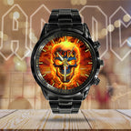 AC/DC Black Stainless Steel Watch – HUANNM 4890