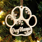 Happy Christmas With Fur Babies Dog/Cat - Wooden Ornament - Christmas Gift For Dog Lovers, Cat Lovers, Pet Lovers