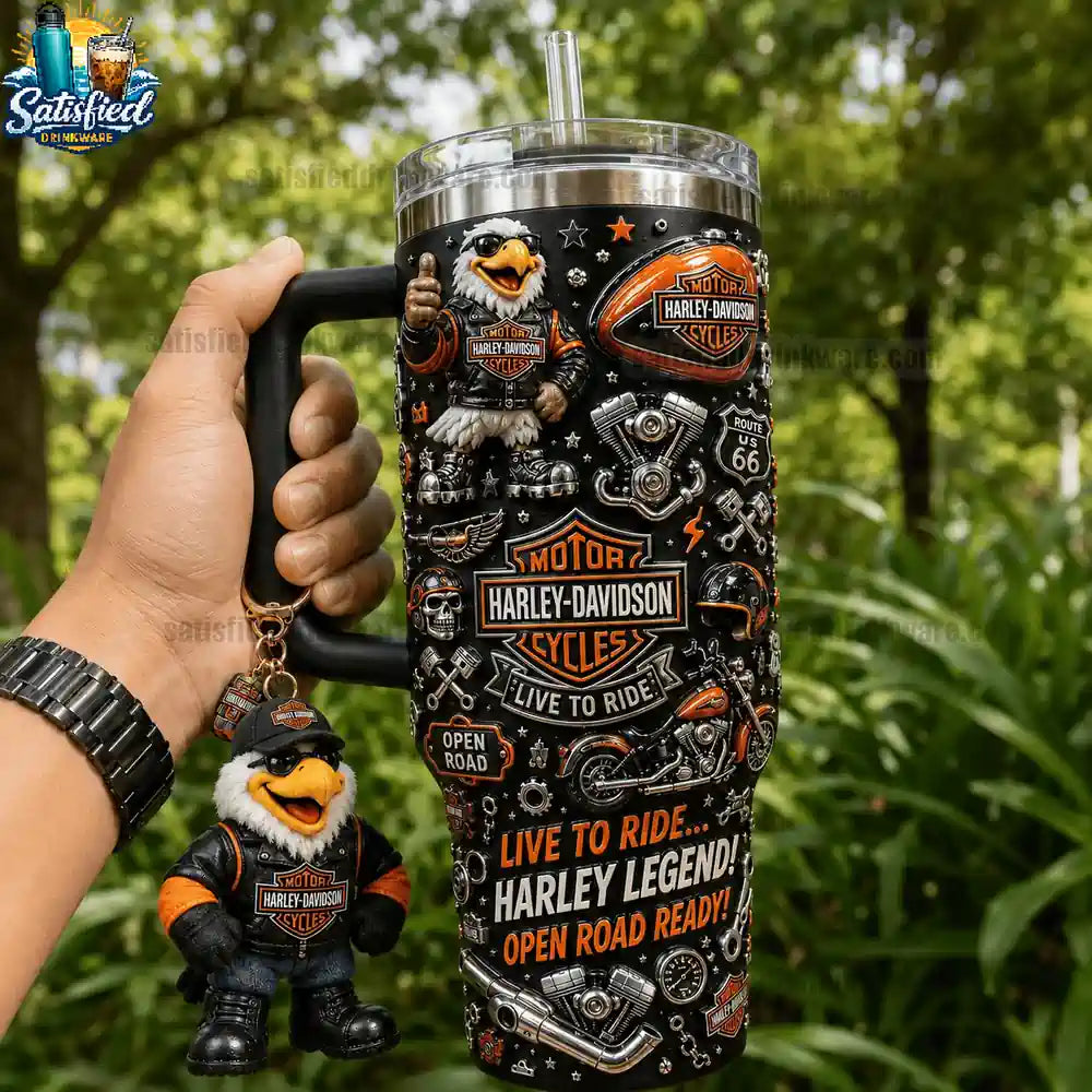 Harley-Davidson Live To Ride Harley Legend Open Road Ready Tumbler with Handle