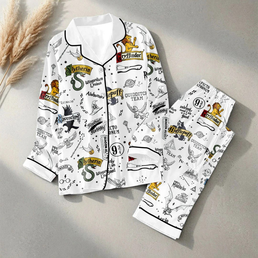Harry Potter Satin Pajama Set with Piping – HOATT20348