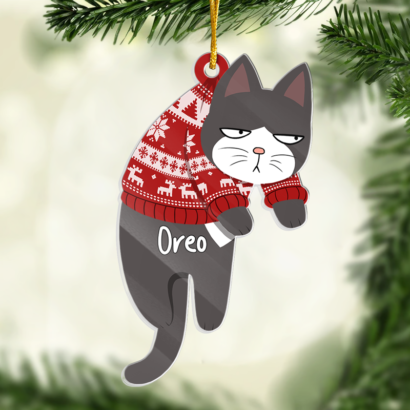 Have Yourself A Very Meowy Christmas Cat Lover - Custom Shaped Acrylic Ornament - Christmas Gift for Cat Lovers, Pet Lovers, Cat Mom, Cat Dad