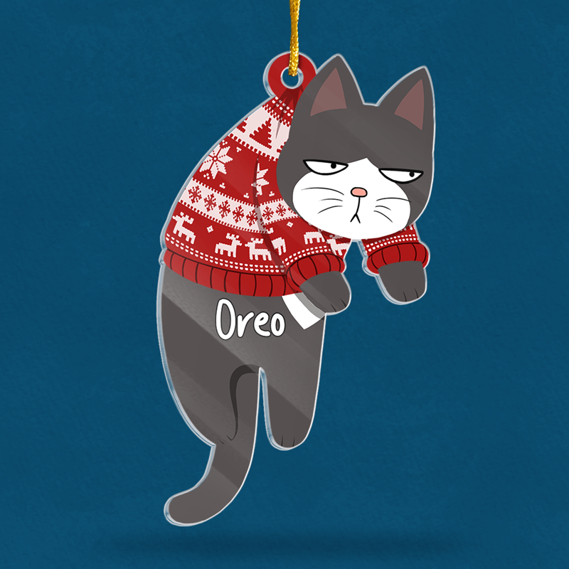 Have Yourself A Very Meowy Christmas Cat Lover - Custom Shaped Acrylic Ornament - Christmas Gift for Cat Lovers, Pet Lovers, Cat Mom, Cat Dad