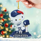 Hello Kitty x Los Angeles Dodgers Champions Custom Shape 2-sided Acrylic Ornament – TMTHU2666