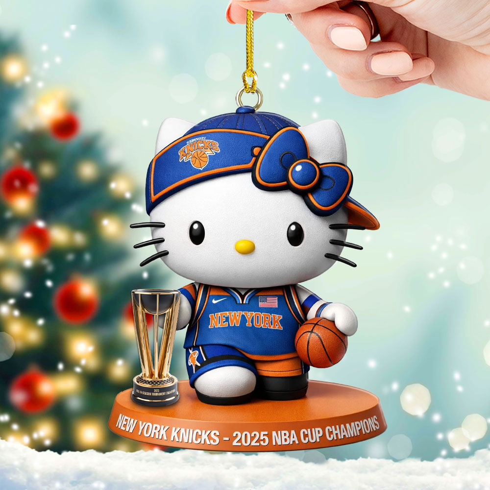 Hello Kitty x New York Knicks 2025 NBA Cup Champions Custom Shape 2-sided Acrylic Ornament – TMTHU2710