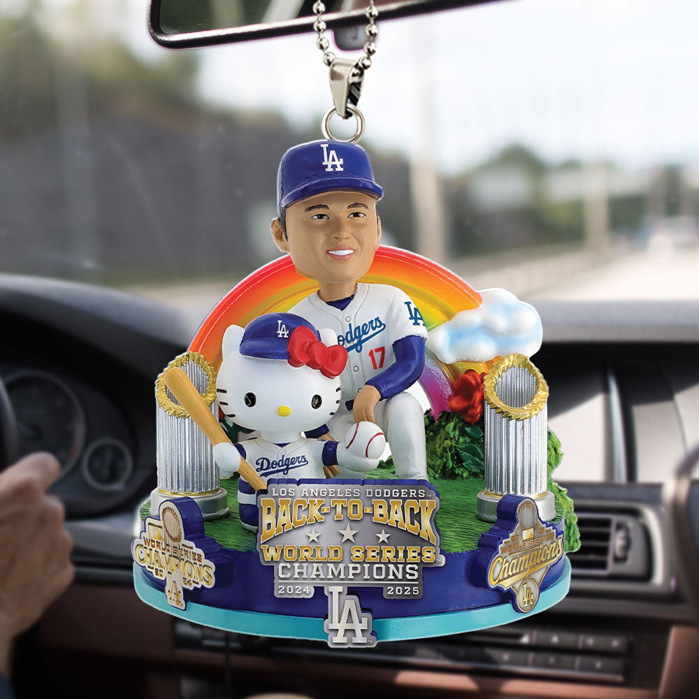 Hello Kitty x Shohei Ohtani x Los Angeles Dodgers Custom shape 2-sided Acrylic Car Ornament – TMTHU3708