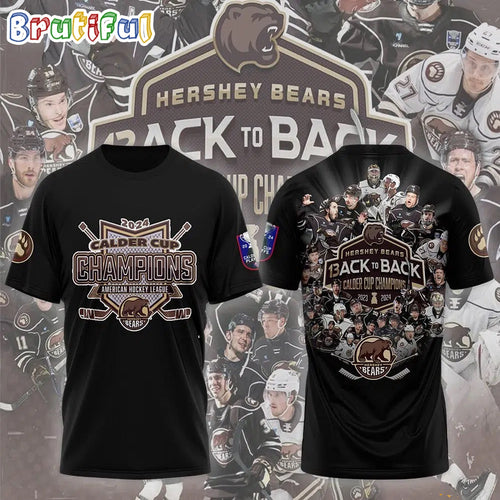 Hershey Bears 2024 Calder Cup Champions Adult Shield T Shirt