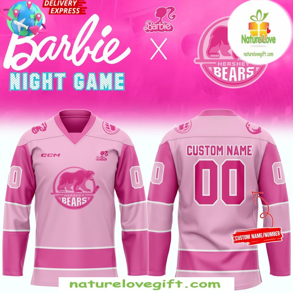 Hershey Bears Barbie Night 2026 Hockey Jersey Pink Jersey