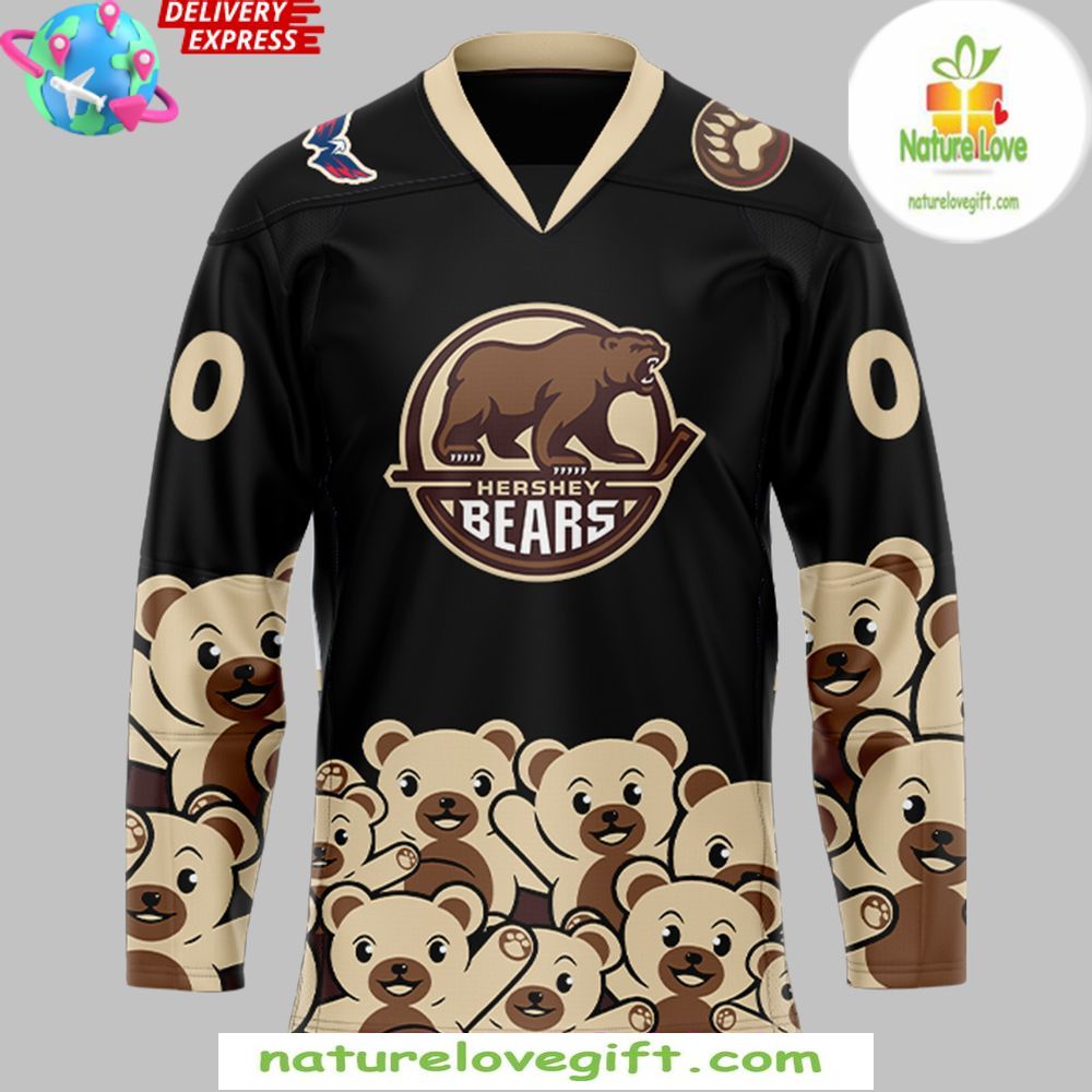 Hershey Bears Black Hockey Jersey Christmas Holiday Special