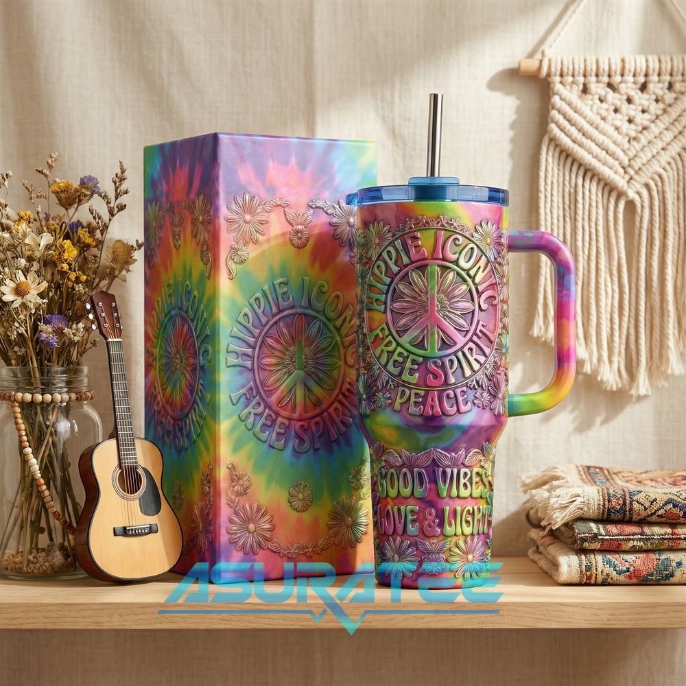 Hippie Iconic Free Spirit Peace Limited Edition YETI Tumbler