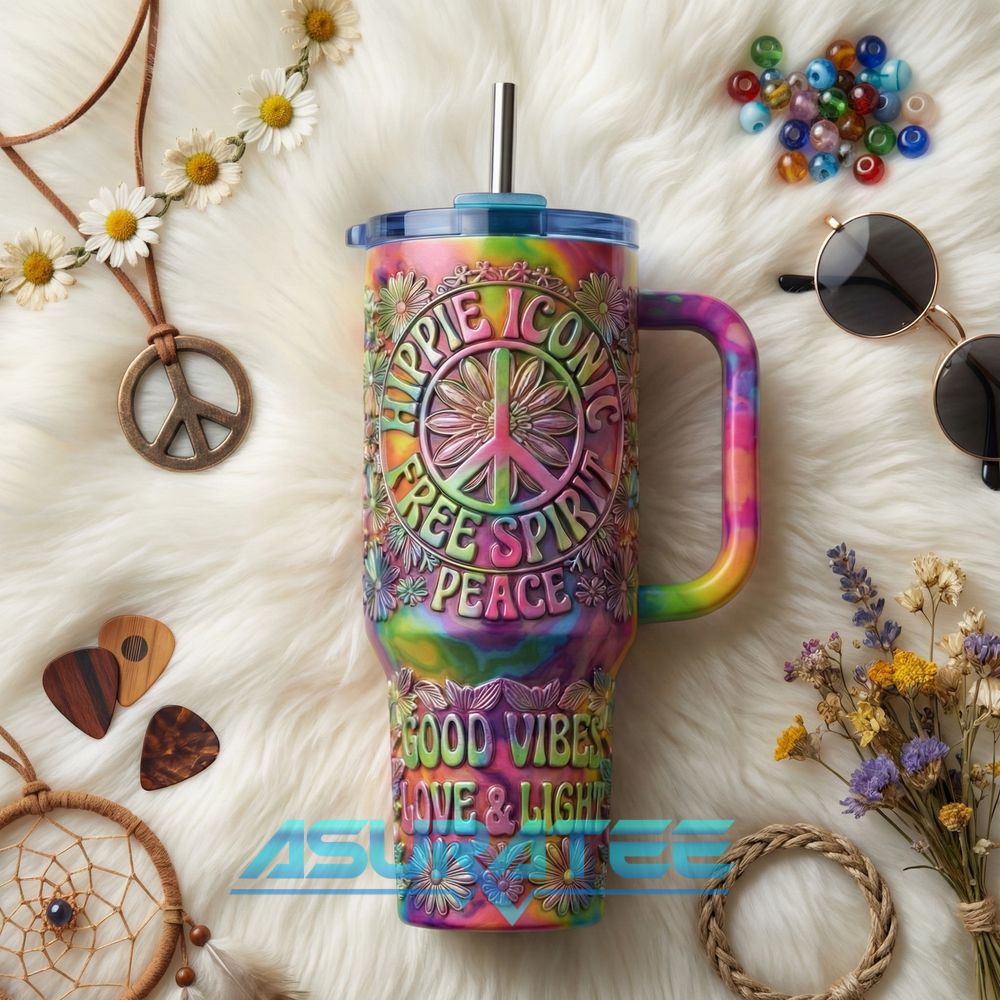 Hippie Iconic Free Spirit Peace Limited Edition YETI Tumbler