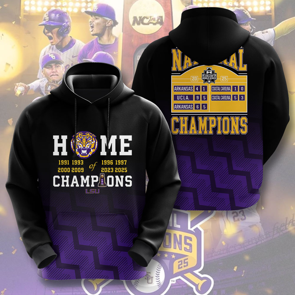 LSU Tigers Baseball 2025 National Champions 3D Apparel – GNE 3848