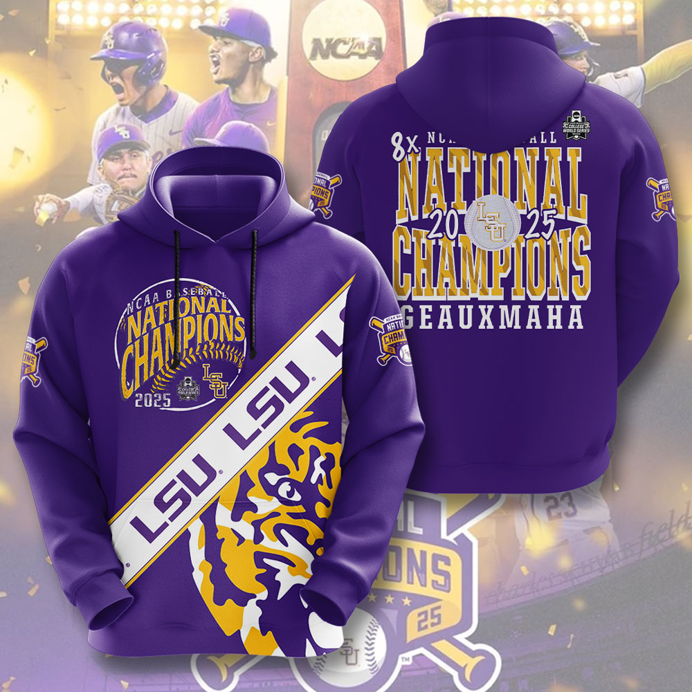 LSU Tigers Baseball 2025 National Champions 3D Apparel – GNE 3851