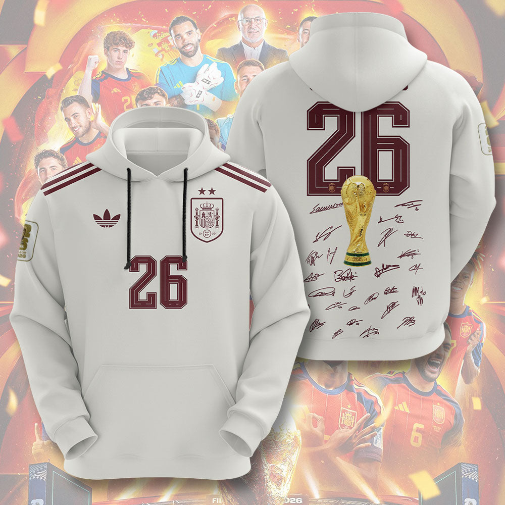 Spain National Team 2026 FIFA World Cup Champions 3D Apparel – TMTHU7617