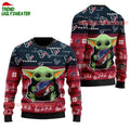 Houston Texans Baby Yoda Hug The Ball Christmas Ugly Sweater