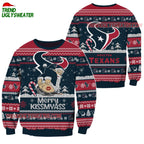 Houston Texans Merrykissmyass Funny Santa Claus Christmas Ugly Sweater