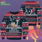 Houston Texans Merrykissmyass Funny Santa Claus Christmas Ugly Sweater